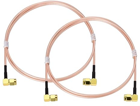 Superbat SMA Kabel 1m (2 Stück) im Rechten Winkel SMA Stecker auf Stecker Kabel RG316 für SWR Messgerät Spektrumanalysator Rauscharmen LNA RTL SDR Dongle ADS-B-Empfänger VNA Vektor Netzwerkanalysator