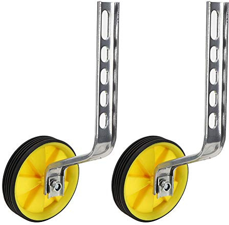 Keenso Universal Kinderfahrrad-Zusatzrad, Kinderfahrrad-Stützräder für 12-20 Zoll, Gelb, Eisen