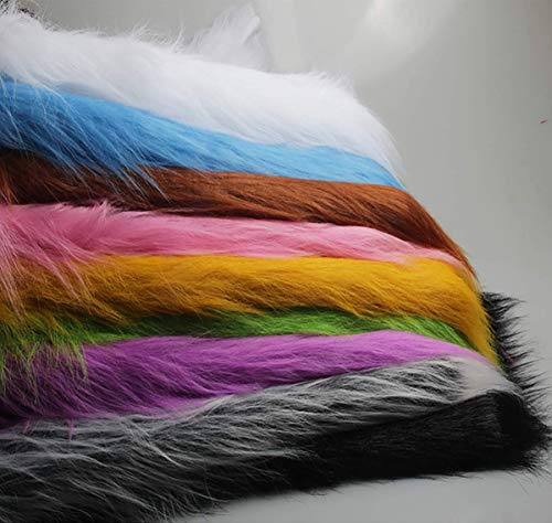 YANGUANG fuskpäls tyg lång stapel 12 cm lyxig shag tyg för pyssel foto rekvisita bakgrund fursuit mattor kostymer mode dekoration cosplay 50 x 170 cm (färg: 9 blå)