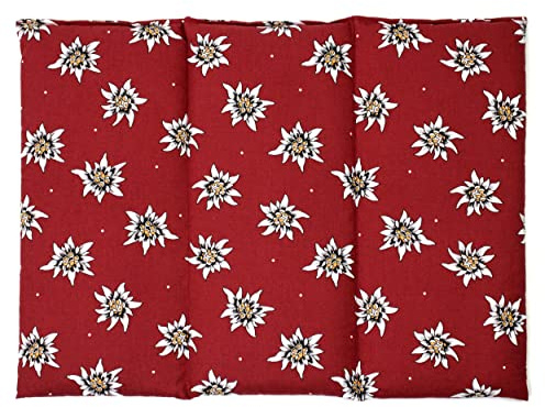Cherry Stone Cushion Large 40 x 30 cm 3 Chambers Flower Edelweiss Heat Cushion Grain Pillow