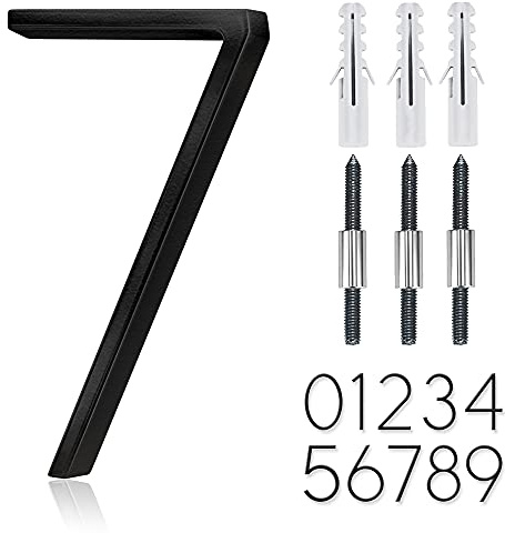 5 Stainless Steel Floating House Number, Metal Modern House Numbers, Mailbox Decor Number with Nail Kit, Coated Black, 911 Visibility Signage (7)