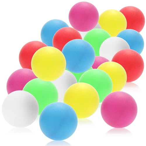 com-four® 24x Tischtennisball - Bunte Pingpongbälle in Standardgröße - Spielbälle für Ping-Pong, Beer-Pong & Table-Tennis - 40mm Trainingsbälle für Anfänger - Plastikbälle