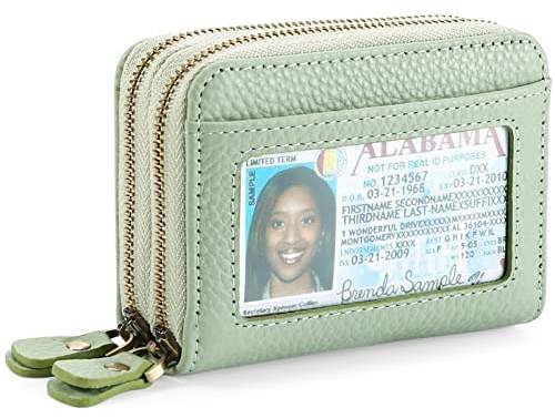 GAEKEAO Damen Geldbörse klein aus Echtes Leder, Geldbeutel für Frauen mit RFID-Schutz, Mini Damen Portemonnaie Münzfach Zipper Brieftasche Kartenhalter mit vielen Kartenfäche