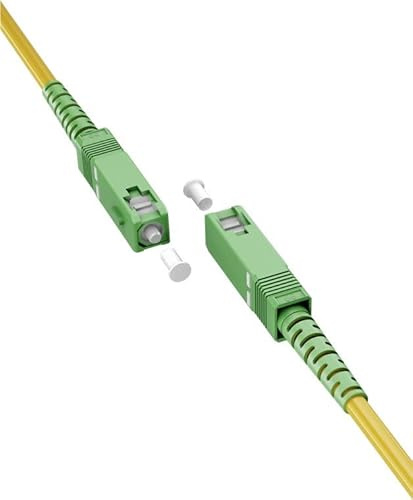 goobay 59642 - Cavo in fibra ottica (FTTH) monomodale (OS2) Simplex/SC APC (8°) maschio a SC-APC (8°) maschio/cavo onda luminosa, 10 m