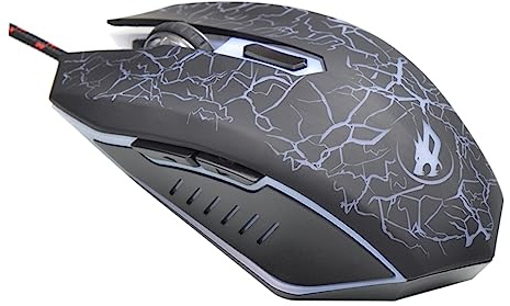 GRIRIW Ratón para Juegos USB Negro 6d de 6 Botones con 4 dpi | Tecnología Óptica, Diseño Ergonómico Abs, Control Preciso hasta 2400 Dpi para PC y Ordenador