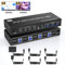 8K@60Hz Displayport KVM Switch Dual Monitor, 4K@120Hz KVM Switches 4 PC 2 Monitore mit 3 USB 3.0 Anschlüssen und Audio-Mikrofon-Ausgang, DP Monitor Switch für 4 Computer mit gemeinsamem 2 Monitor