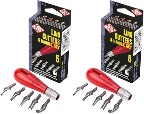 Essdee Lino Cutter Set, Plastik, Schwarz, 6, 7 x 2, 5 x 12, 7 cm (Packung mit 2)