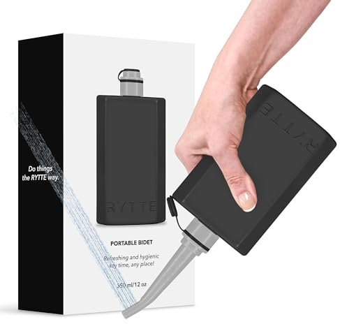 The Original RYTTE Portable Bidet I Fully sealable, Nozzle Hidden Inside The Bottle and Easy to use at Home and on The go II Transforming Personal Hygiene! (Black)