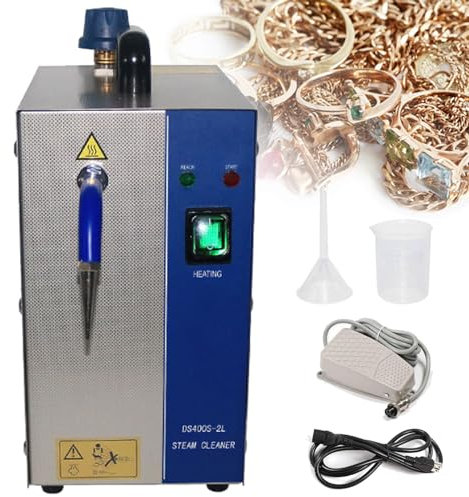 1300W/2200W Smyckesrengöring ångrengöringsmaskin Guld och silver Rostfritt stål 2L/4L Silver & Guld Ångtvätt Guldsmedsutrustning,2L-110V
