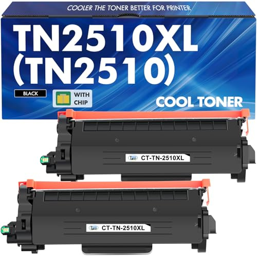 TN2510 TN2510XL MFC-L2800DW TN-2510XL Toner: Compatibili per Brother TN 2510XL 2510 TN-2510 per Brother HL-L2400DWE DCP-L2665DW MFC-L2835DW HL-L2445DW DCP-L2620DW MFC-L2827DW Con Chip ( 2-Nero )