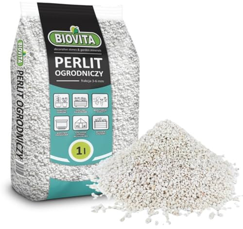 BIOVITA Perlite 1 l - Perlite pour plantes au sol - Amélioration du substrat - 3-6 mm - Amélioration du sol - Substrat de stockage d'humidité - Idéal pour le jardin et les plantes d'intérieur