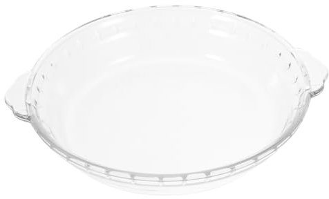 LABRIMP 8 Inch Glass Pie Plate Microwave Safe Bakeware Oven Dish for Household Kitchen Cooking