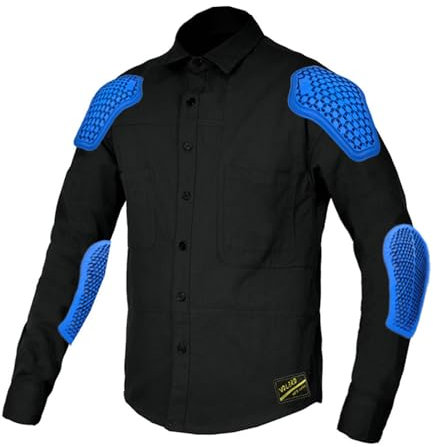 RCLONGEU Motorradjacke, Motorradhemden, CE-Protektoren, Jacke mit Protektoren, Motorradfahrer, Rennfahrer, Reitjacke für Herren (Schwarz,4XL)