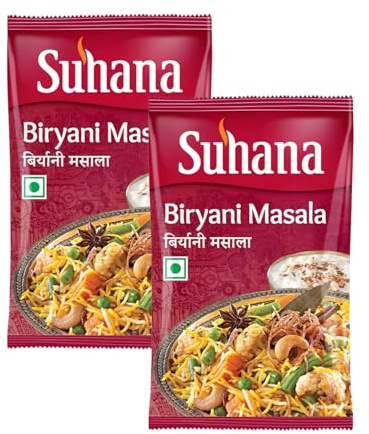 Suhana Spices Mix Powder (Box) - Curry Masala Recipe Mixes Casserole Seasoning Herbs - Simplifies & Speeds Up Cooking Process (Pack of 2, Suhana Biryani Masala 100g Box)