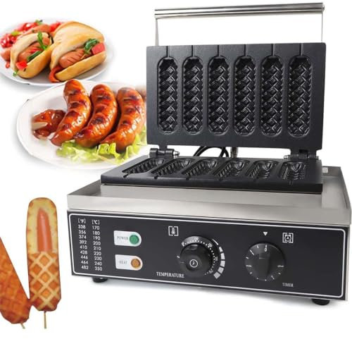 Corn Dog Waffle Maker - Electric Hotdog Machine for Homemade Hot Dogs on a Stick - 1500W Crispy Baking, Perfect for Parties and Snacks
