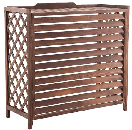 Copri Climatizzatore Esterno In Legno Copri Condizionatore Copertura Del Radiatore All'aperto Per Nascondere Il Condizionatore D'aria, Tavola Di Legno Addensata Impianto Decorativo Display(Large)