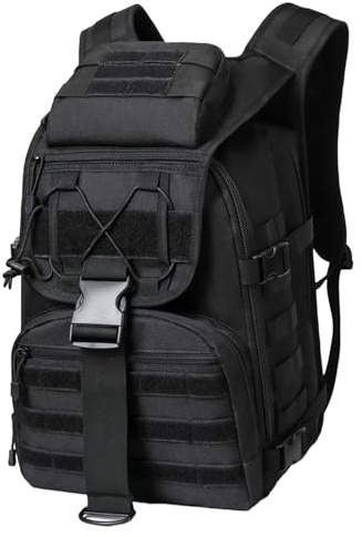 CINGHI LUSSO Tactical Backpack 35L Waterproof Backpack for Travelling Tool Backpack Mens Rucksack for Men Military Backpack Hiking Backpack (Black)