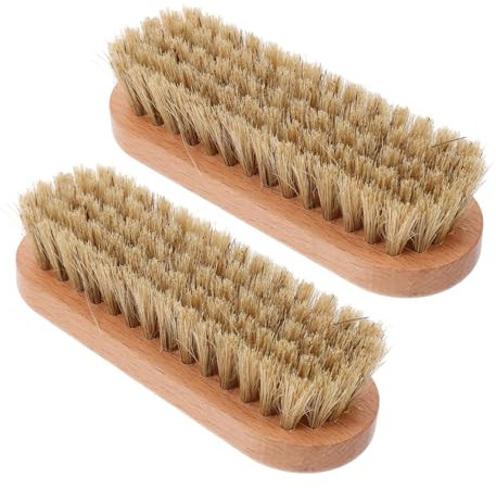 Ciieeo 2pcs Shoe Polishing Brushes Bristle Shoe Cleaning Brush for Leather Care Tool Boot Polish Scrubber Shine Polish Applicator Boot Cleaning