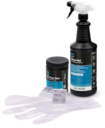 ERRECOM Cleaning Kit for Air Conditioners, Includes Clima-Net 1L Cleaner for A/C Filters and Evaporators, A/C Tabs 40 Air Conditioner Tabs, Long-Lasting Effect, Disposable Gloves Included