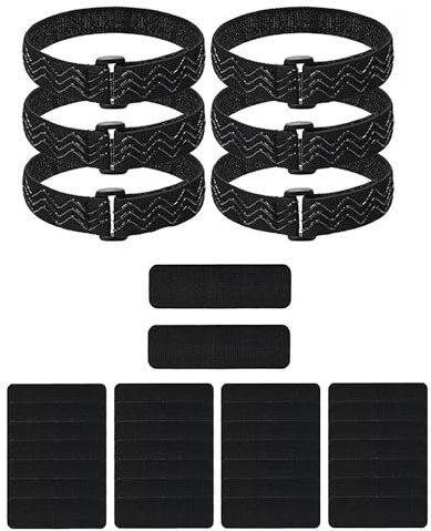Hezhou 3 Par Correas de Botas Largas Fijas botas antideslizantes correas de cinturón fijas Correas para botas largas correas antideslizantes con 30 Piezas de Cinta Adhesiva Gancho (3)