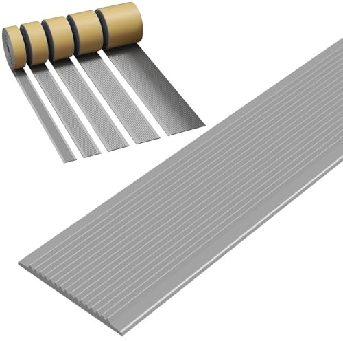 PVC Treppenkantenprofil Antirutsch-Profil Winkelprofil, Selbstklebend PVC Kunststoff Treppen-Kantenschutz, PVC Treppenkantenprofil, Vinyl-Treppenkanten, Für Außen-und Innentreppen, Treppenkanten(Grey,