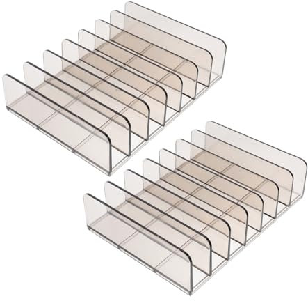 Angoily 2stücke Kunststofftablett Mit Durchsichtigen Sparfächern Aktenordner Für Schreibtische Multi-grid-box Für Aufbewahrung Taschenrechnerhalter Mit Münzbox Handy-displaybox Für