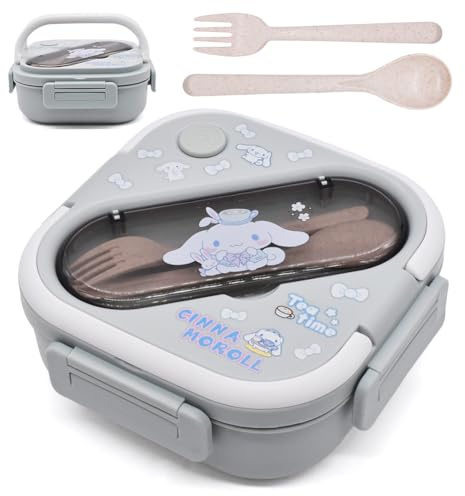 YCVBCY Boîte à Lunch Cartoon Imprimé avec Poignée Kawaii et 4 Points de Verrouillage - Bento Boîte Alimentaire pour Fruits et Snacks, Idéale pour Enfants et Adultes 1300ml 1