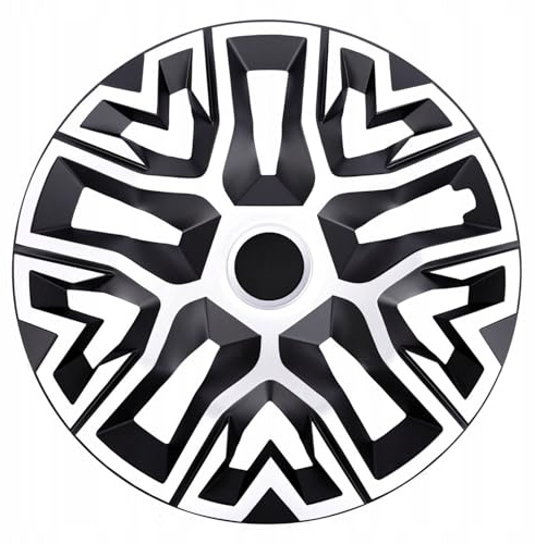 NRM The Best Juego de 4 embellecedores Bicolor - ABS Resistente a los Golpes - Fácil Montaje - Protección de Las Llantas, Anillo de sujeción Ajustable - Sin Herramientas (Blanco/Negro, 14)