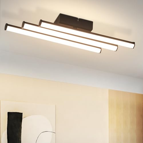 Laittiin Deckenlampe LED Deckenleuchte Schlafzimmer 18W Flurlampe | Küchenlampe 3000K Warmweiß Modern Deckenlampen Schwarz Schlafzimmerlampe für Küche Schlafzimmer Treppenhaus Wohnzimmer Büro