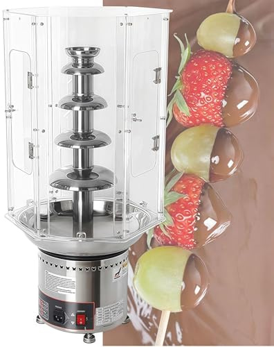SAYEYBU 4-7 Tiers Electric Chocolate Fondue Fountain Machine Cover, PVC Chocolate Waterfall Dust Cover, Hot Chocolate Fondue Cover for Party Wedding Buffet Equipment,4 Tiers