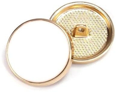 Taconey 10 Stück 11,5/15/20/25 mm dekorative Metallknöpfe für Kleidung, Hemd, DIY-Nähzubehör,Weißgold,25 mm - 10 Stück
