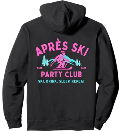 Après Ski Party Club | Apres Ski-Haserl Skifahrer Backprint Pullover Hoodie