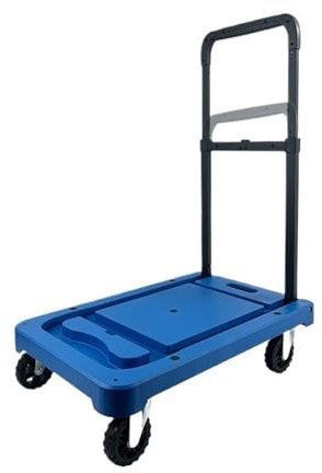 Carretilla de Mano Carro Plegable de Empuje y tracción for camión, Carro Compras portátil, transportador, Mano Transpaleta Manual(Blue)