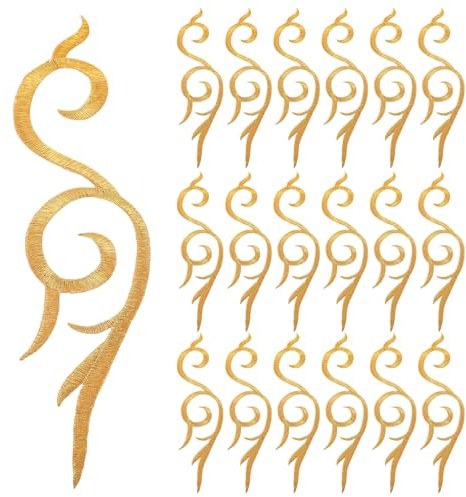 Goldene Stoffapplikationen 20 Stück zum Aufbügeln für Opernkostüme | Polyester, für Verschiedene Bühnenauftritte, Vielseitiges Zubehör für Näharbeiten und Reparaturen
