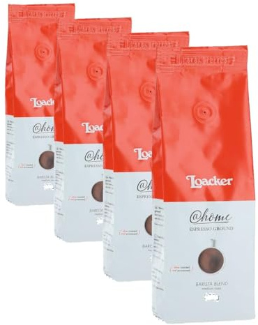 Loacker, Caffè Macinato Espresso, Moka Ricco e Corposo con Miscela di 100% Arabica, Ideale per Caffè Americano, Aroma Morbido e Delicato, 1 Confezione da 1000g
