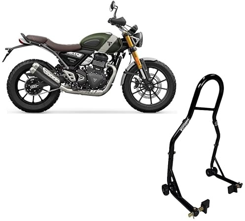 Cavalletto alzamoto alza moto posteriore compatibile con Triumph Scrambler 400 900 1200 per alzare sollevare la ruota gomma cerchio forcellone dietro retrotreno