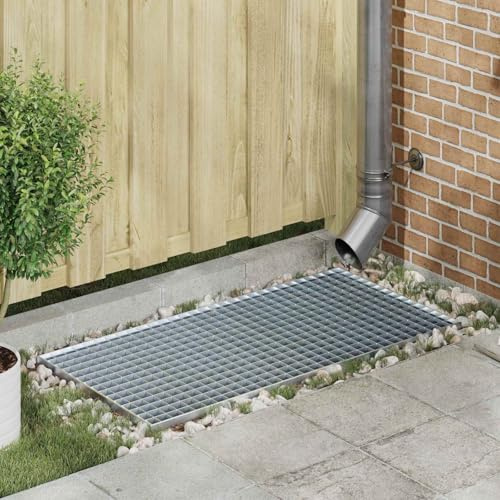 Nqyjm Gitter Silber 100 x 50 x 2 cm Feuerverzinkter Stahl für Garten, Terrasse, Außende