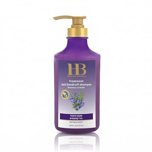 H&B Anti-Schuppen-Shampoo mit Rosmarin und Brennnessel – Mit Aloe Vera und Mineralien aus dem Toten Meer – Reinigung und Pflege der Kopfhaut – Tägliche Anwendung – 780 ml