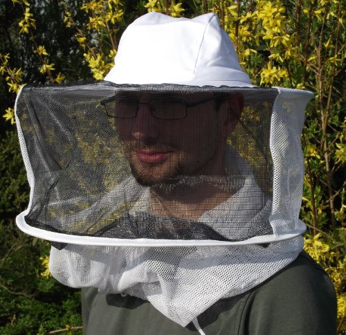 Förster-Fellnest Qualitäts Imkerbekleidung: Imkerhut mit Schleier, Imkerschleier, Imkerhaube - rundum großräumig vernetzt, u.a. für Imkerjacke, Imkeroverall mit Wulstkragen