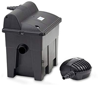 OASE 50449 Durchlauffilter BioSmart Set 7000 geeignet für Teiche bis 7 m³, Filtersystem, Filterkomplettset inkl Filtermaterial, Teichpumpe und UVC Klärer