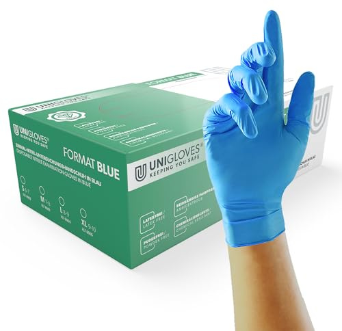 UNIGLOVES Einmalhandschuhe Unigloves FORMAT BLUE 6002 Unisex adulto (Pack de 100)