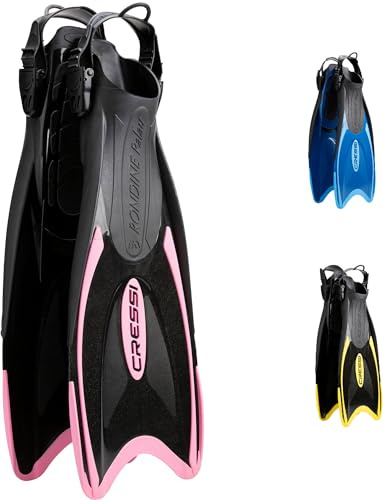 Cressi Palau Fins - Verstellbare Flossen für Erwachsene zum Schnorcheln und Schwimmen, Schwarz/Rosa Lange Flossen, XS/S (35/38)