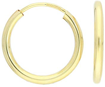 My Gold Damen Mädchen Ohrringe Creolen 333/585 Echtes Gelbgold Gold (8/14 Karat) Ø 20mm Breite 2,5mm Goldohrringe Pretty Celine