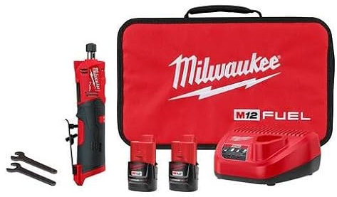 Milwaukee 2486-22 M12 Fuel 1/4'' Straight Die Grinder 2 Battery Kit