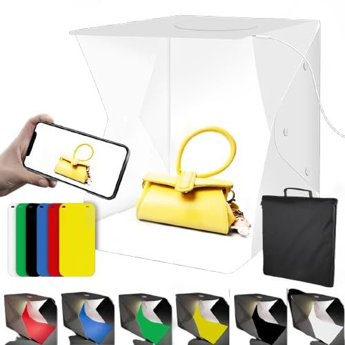 40 cm Fotografia scatola Luce con 6 Sfondi, Pieghevole Tiro Tenda Fotografia Studio Portatile Tenda Fondale Illuminazione Cubo
