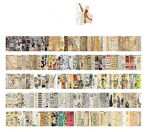 165 Stk 40x50 mm Scrapbooking Papier Deko Vintage Bastelpapier Dekopapier Designpapier Scrapbook Zubehör für Tagebuch Notizbuch DIY Kunst und Handwerk
