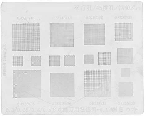 BGA Reballing Schablonen Universelle Reballing-BGA-Rework-Netzschablonen aus Edelstahl, BGA Reballing Netz, Zinngitter-Lötschablone, Reparaturwerkzeuge für Telefon-BGA-IC-Chips, Lötzubehör