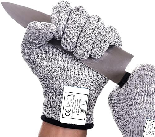 TK Gruppe Timo Klingler Schnittschutzhandschuhe Küche EN 388 als Filetierhandschuh schnittfest - Schnittschutz Handschuhe - Kettenhandschuhe als Schutzhandschuhe