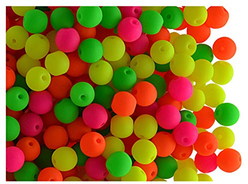 600 Stück Tschechische Glasperlen Rund Gepresst, 4 mm, Estrela NEON (UV aktiv), Warmer Neon Mix