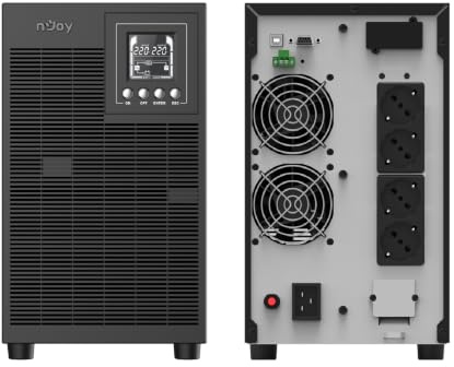 NJOY Echo Pro 3000 Gruppo di Continuità Server 3000VA 2400W | Doppia Conversione Online | Onda Sinusoidale Pura | 4 Schuko | USB RS232 EPO Slot SNMP | 6 batterie da 12V 7Ah | UPS Rack Datacenter